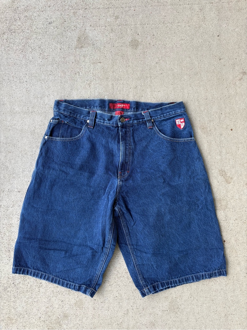 Vintage Y2K Exco Jeans Baggy Embroidered Denim Jorts - 36W - Picture 5 of 6